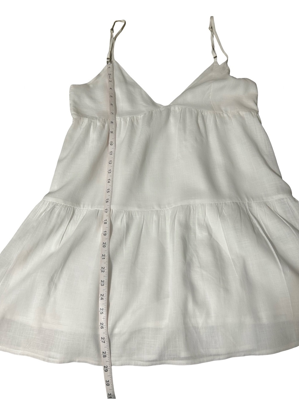 Rhythm Classics White Babydoll
Tank Dress Linen Blend Adjustable
Straps Size L - Picture 6 of 10